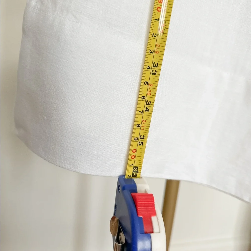 The White Company White Linen Wide Leg Crop Pants Size 6 NWOT Flat Front Pockets - Picture 4 of 7